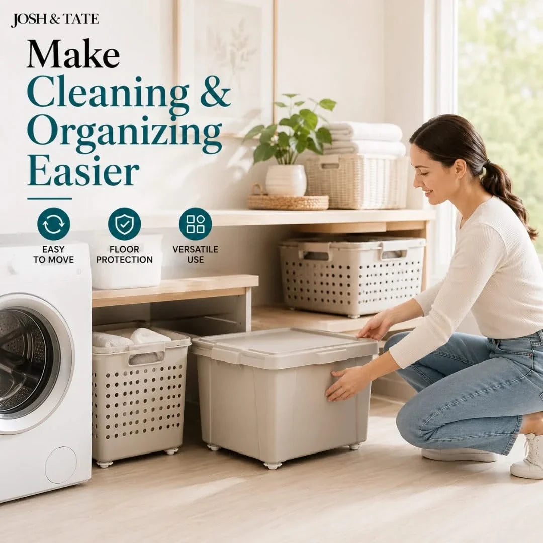 Adhesive Furniture Glides with Steel Ball Wheels – Add Mobility to Any Item Without Drilling | Thomler