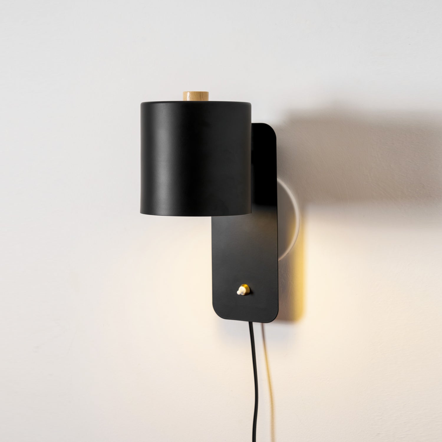 Rotatable Cylinder Plug-In Wall Lamp 11.8 in Metal Indoor Bedroom Living Room LED Edison Light White Grey Green Black | Thomler