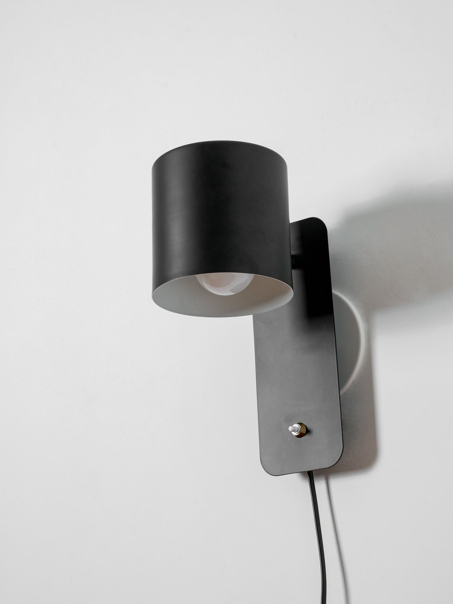 Rotatable Cylinder Plug-In Wall Lamp 11.8 in Metal Indoor Bedroom Living Room LED Edison Light White Grey Green Black | Thomler