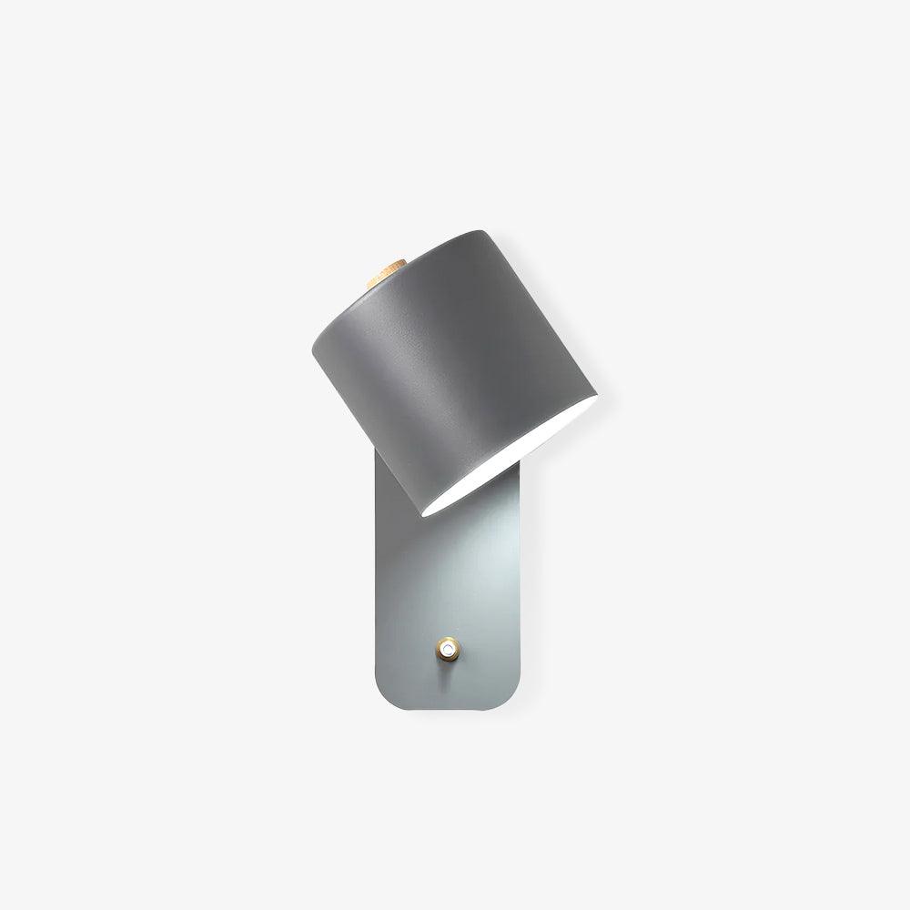Rotatable Cylinder Wall Lamp Metal Wood 11.8 in Indoor Bedroom Living Room Lighting 350° Adjustable Minimalist Macaron Colors | Thomler