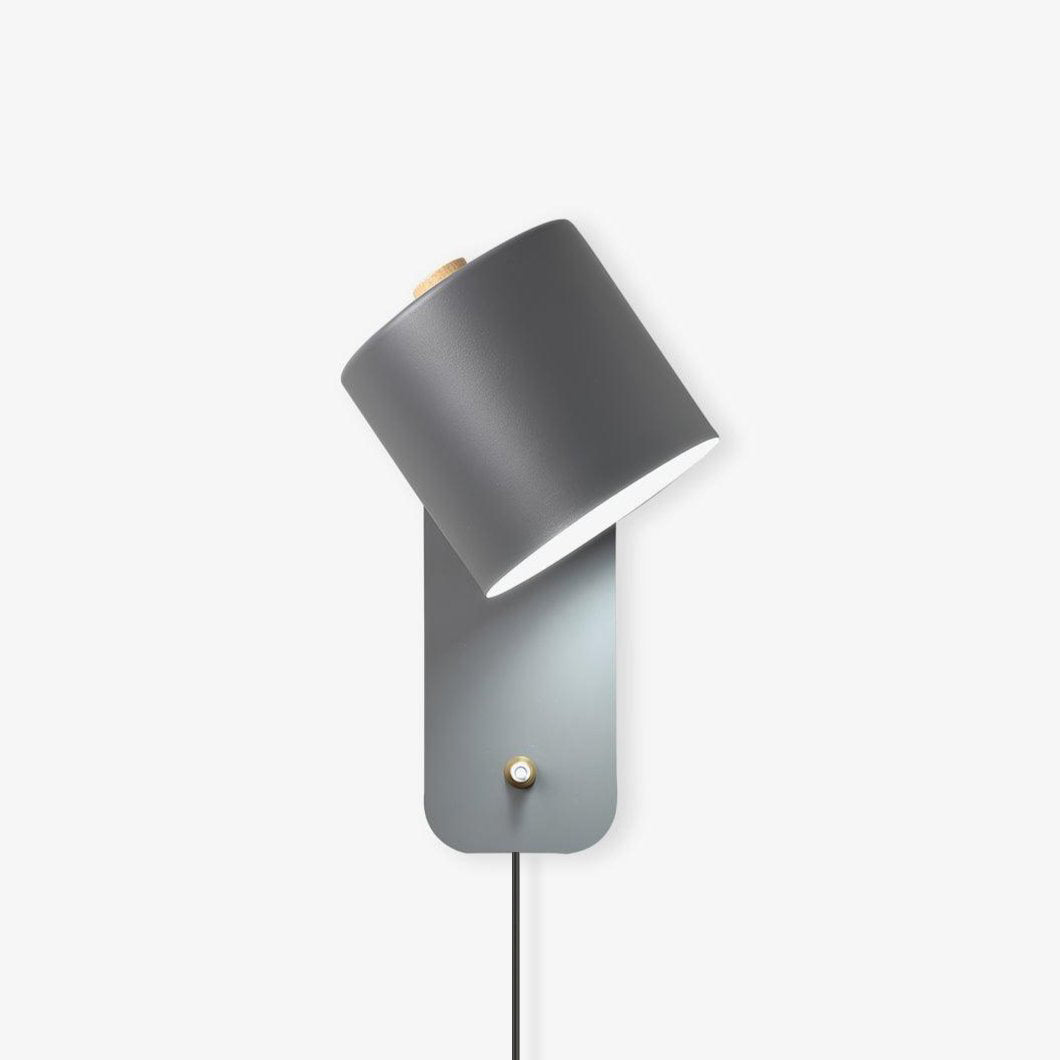 Rotatable Cylinder Plug-In Wall Lamp 11.8 in Metal Indoor Bedroom Living Room LED Edison Light White Grey Green Black | Thomler