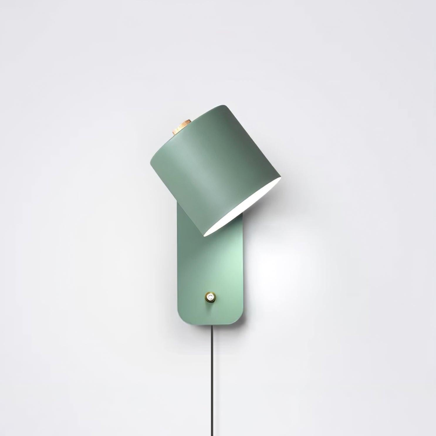 Rotatable Cylinder Plug-In Wall Lamp 11.8 in Metal Indoor Bedroom Living Room LED Edison Light White Grey Green Black | Thomler