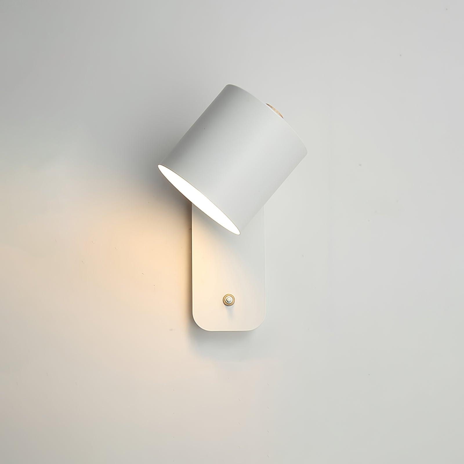 Rotatable Cylinder Wall Lamp Metal Wood 11.8 in Indoor Bedroom Living Room Lighting 350° Adjustable Minimalist Macaron Colors | Thomler