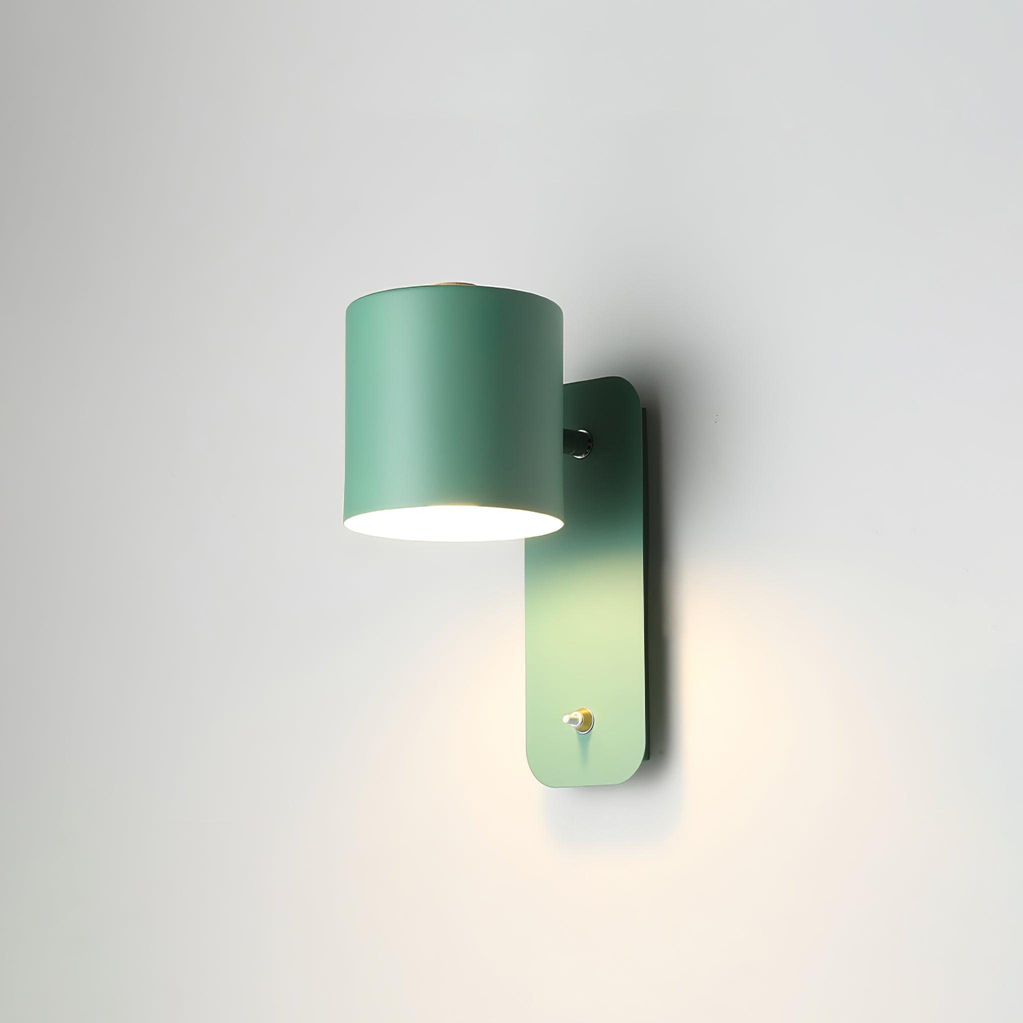 Rotatable Cylinder Wall Lamp Metal Wood 11.8 in Indoor Bedroom Living Room Lighting 350° Adjustable Minimalist Macaron Colors | Thomler