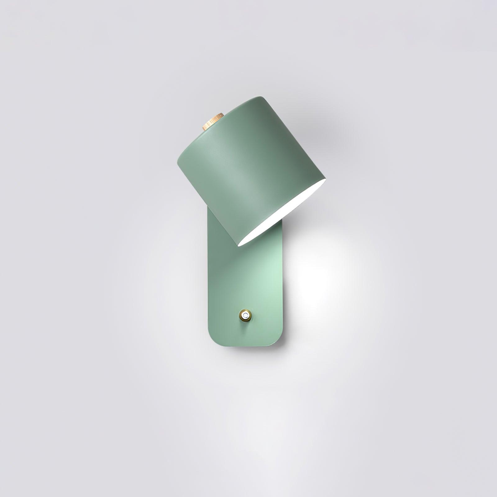 Rotatable Cylinder Wall Lamp Metal Wood 11.8 in Indoor Bedroom Living Room Lighting 350° Adjustable Minimalist Macaron Colors | Thomler