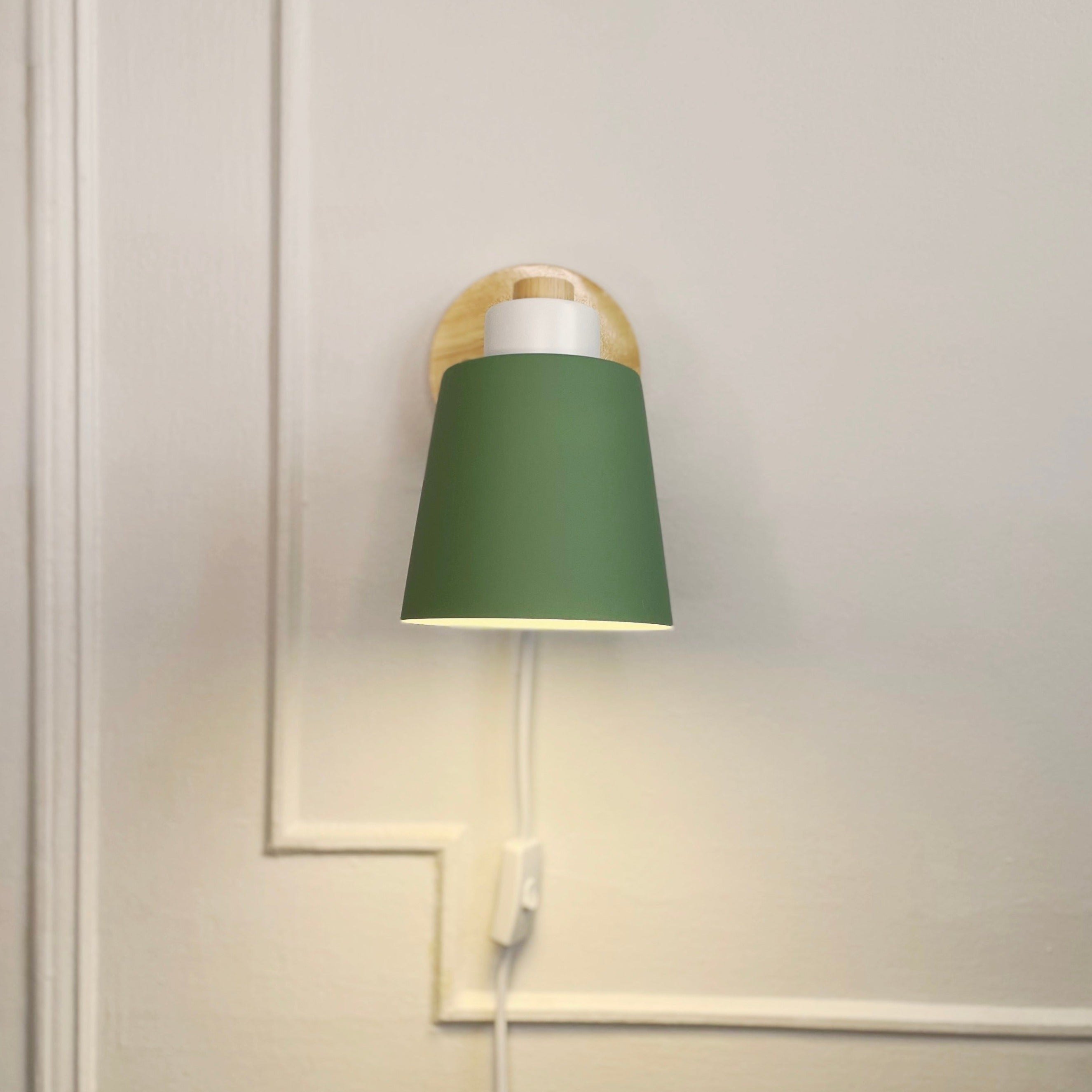 Wall Lamp Wood Metal 19.0 cm Yellow Reading Bedroom Scandinavian Swivel Bedside Plug In Accent Light | Thomler