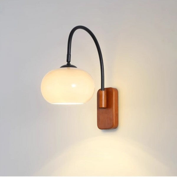 Swivel Glass Sphere Sconce – E27 Wall Mount Accent Fixture with 10W LED Bulb for Bedroom Hallway Living Room Adjustable Directional Lighting | Thomler