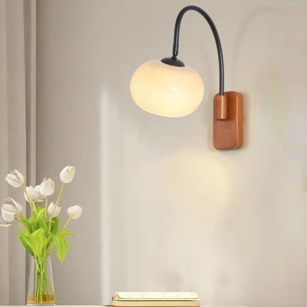 Swivel Glass Sphere Sconce – E27 Wall Mount Accent Fixture with 10W LED Bulb for Bedroom Hallway Living Room Adjustable Directional Lighting | Thomler