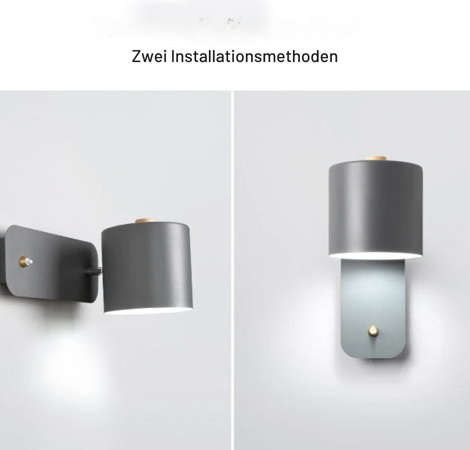 Adjustable Rotatable Wall Sconce Light – Directional Aluminum Cylinder Lamp with Macaron Finish for Bedroom, Hallway, Reading Nook | Thomler