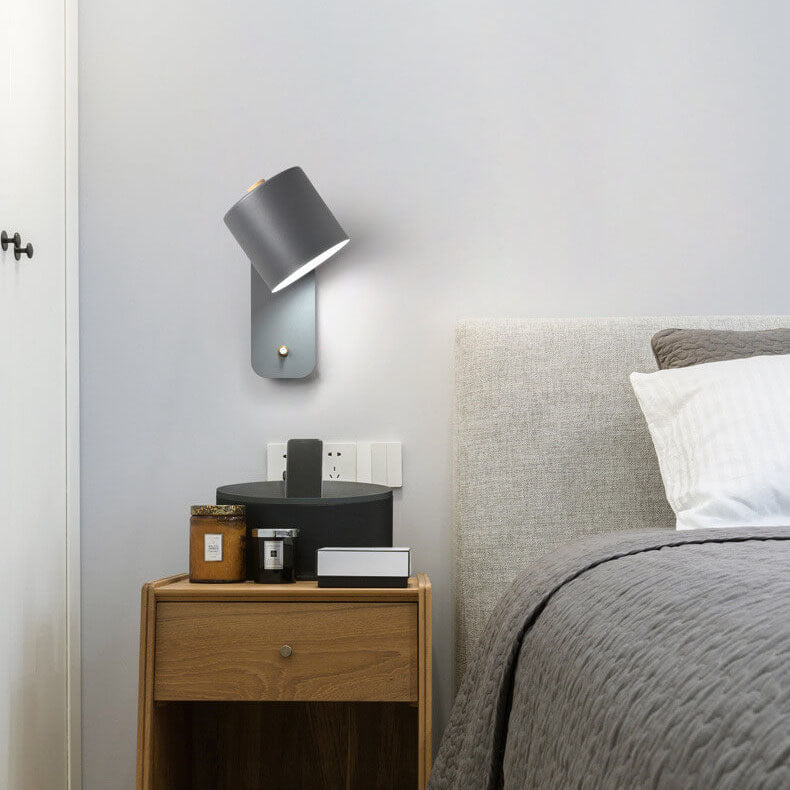 Adjustable Rotatable Wall Sconce Light – Directional Aluminum Cylinder Lamp with Macaron Finish for Bedroom, Hallway, Reading Nook | Thomler