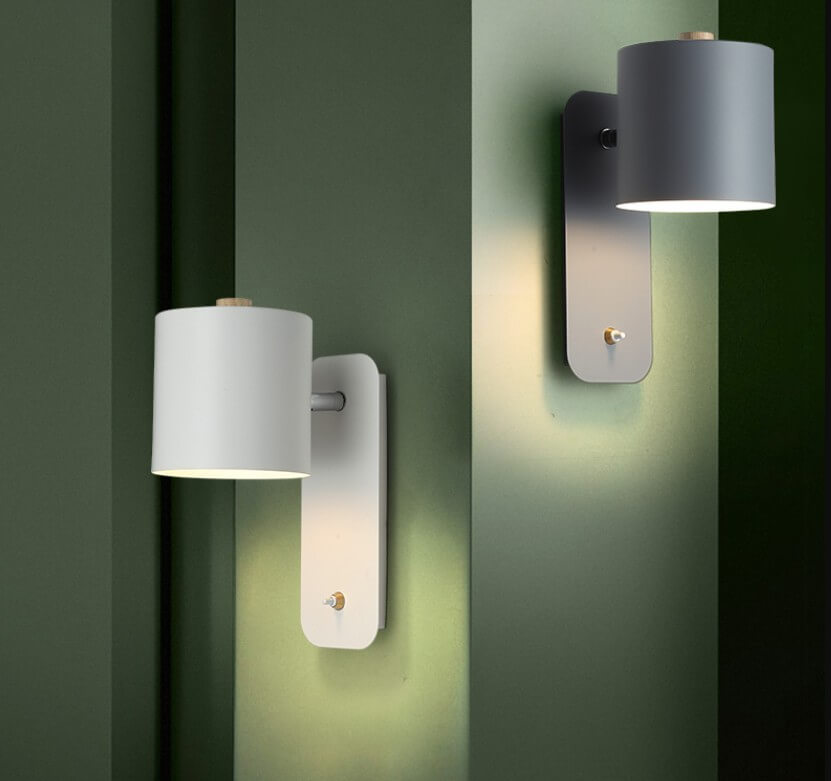 Adjustable Rotatable Wall Sconce Light – Directional Aluminum Cylinder Lamp with Macaron Finish for Bedroom, Hallway, Reading Nook | Thomler