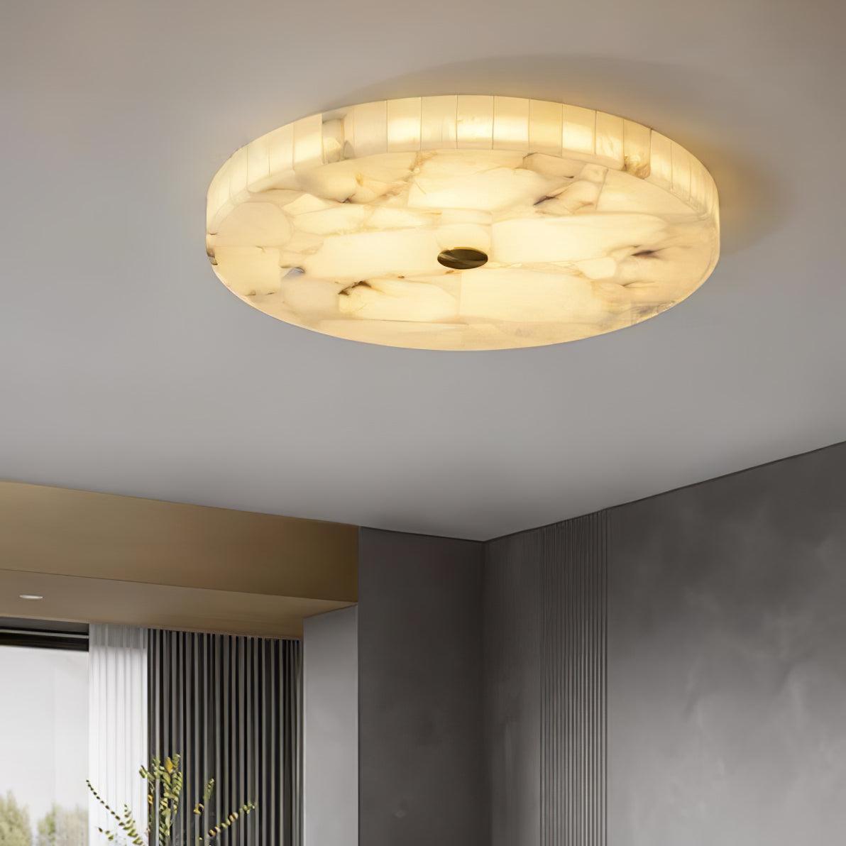 Ceiling Lamp Alabaster Round 19.7 in Indoor Warm Light Mosaic Decorative Modern Fixture | Thomler