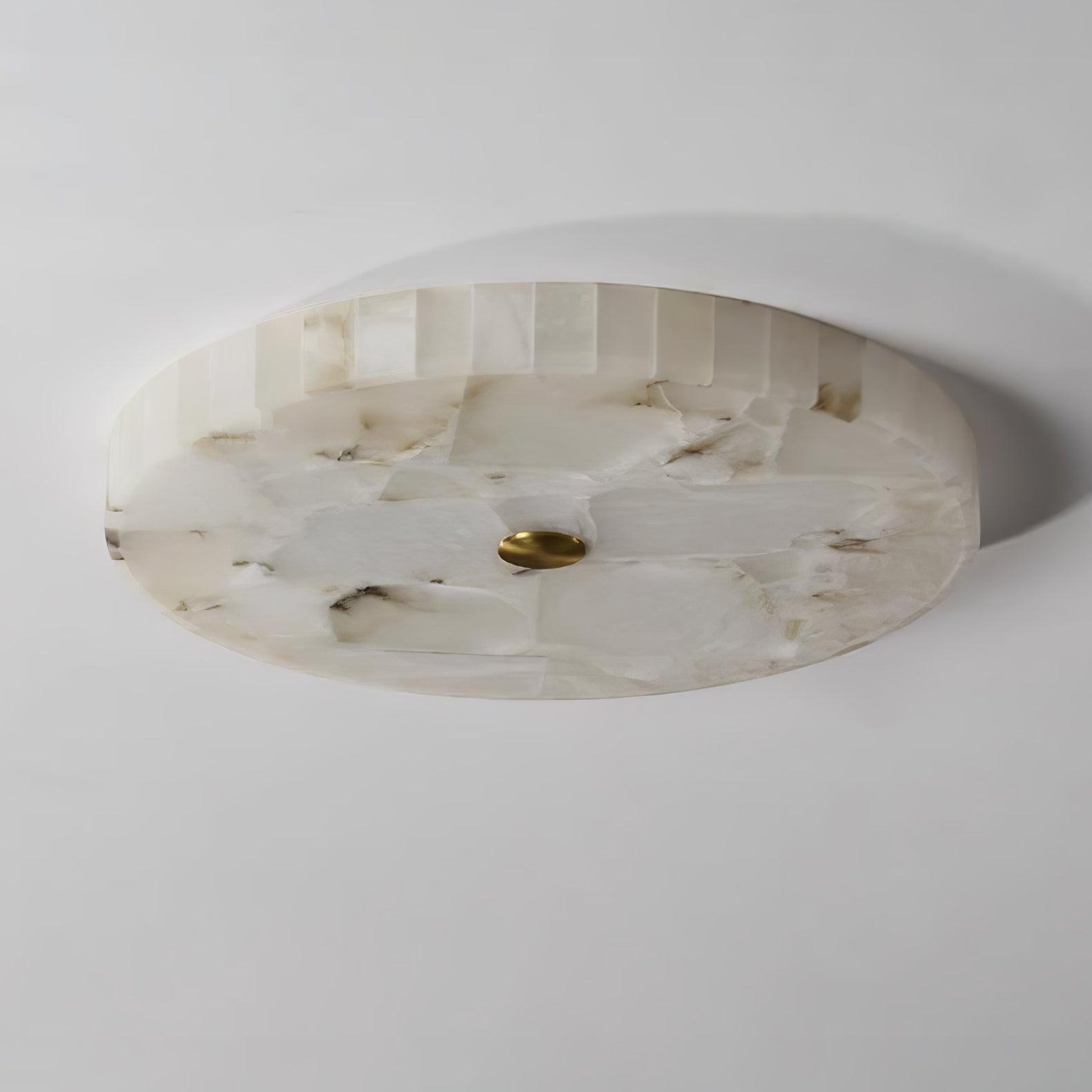 Ceiling Lamp Alabaster LED 5.0 cm White Gold Living Room Hallway Ambient Lighting Modern Indoor Round Light Fixture | Thomler