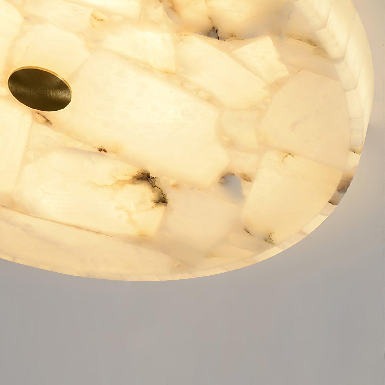 Ceiling Lamp Alabaster Round 5.0 cm White Gold Indoor Living Room Hallway Modern Lighting Minimalist LED Fixture | Thomler