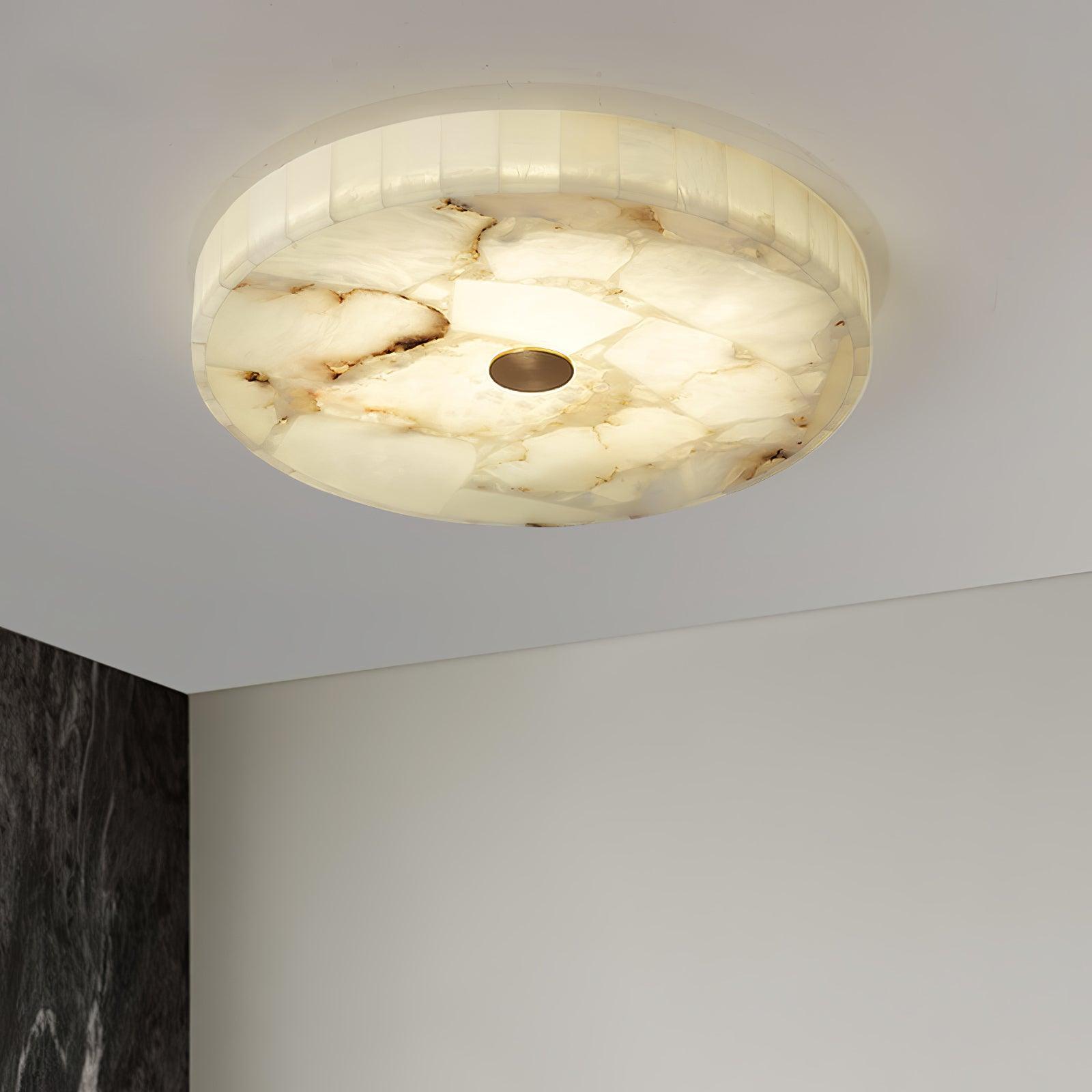 Ceiling Lamp Alabaster Round 19.7 in Indoor Warm Light Mosaic Decorative Modern Fixture | Thomler