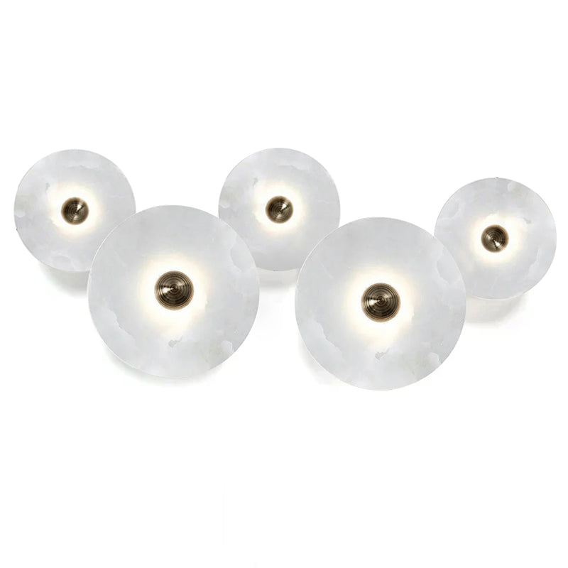 Wall Light Alabaster Multi Disc 13.8 in Flush Mount Ceiling Indoor LED Fixture Modern Bronze Sconce Ambient Lighting | Thomler