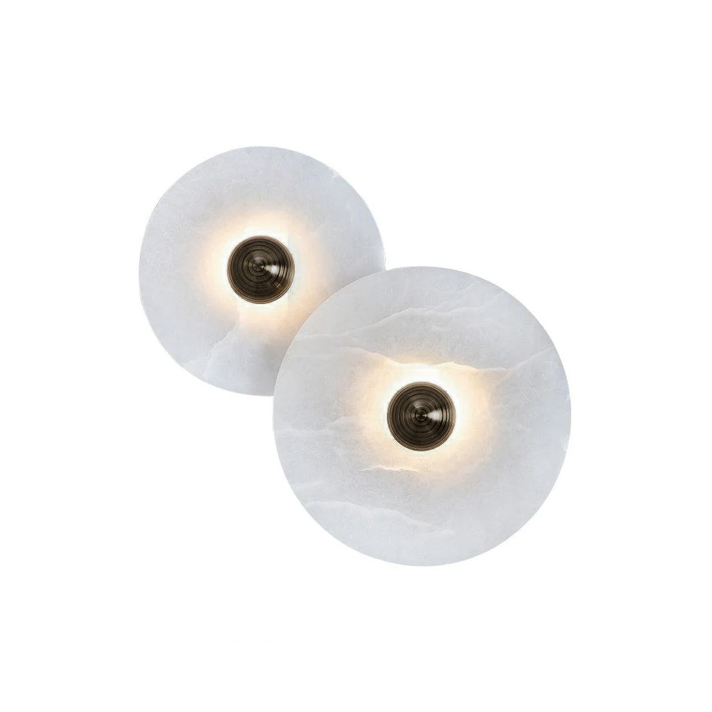 Wall Light Alabaster Multi Disc 13.8 in Flush Mount Ceiling Indoor LED Fixture Modern Bronze Sconce Ambient Lighting | Thomler