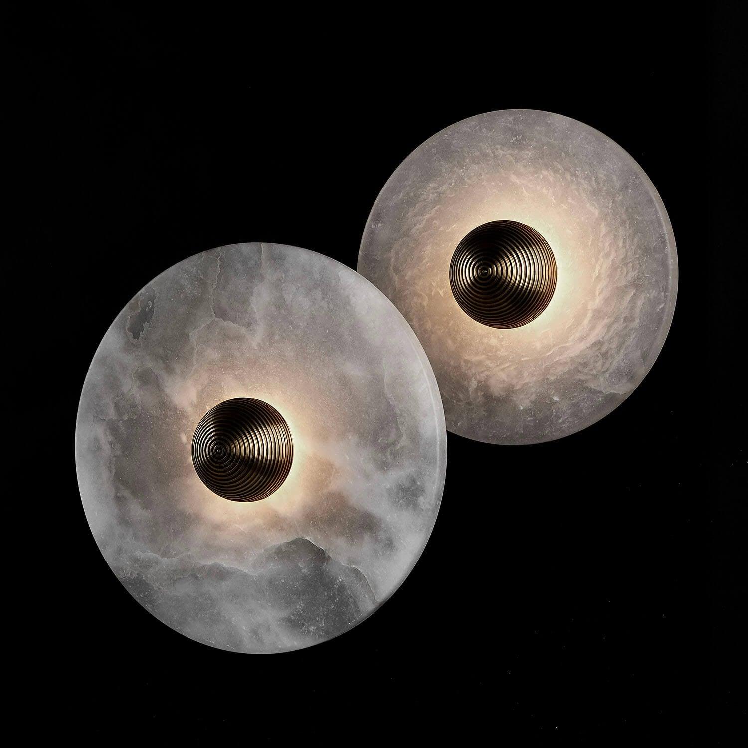 Wall Lamp Alabaster 7.9–13.8 In Round LED Bedroom Hallway Modern Minimalist Sconce Lighting Fixture | Thomler