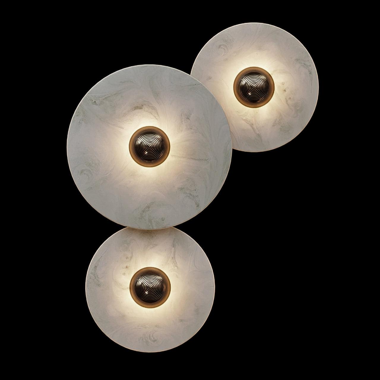Wall Lamp Alabaster 7.9–13.8 In Round LED Bedroom Hallway Modern Minimalist Sconce Lighting Fixture | Thomler