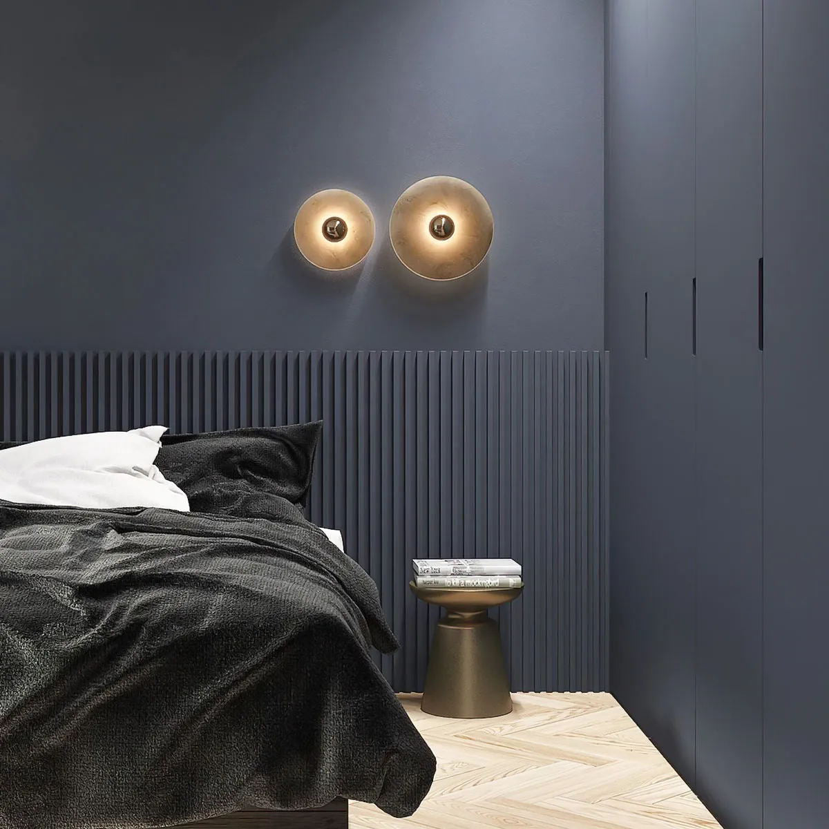Wall And Ceiling Light Aluminum Alabaster 11.8 in White Indoor LED Fixture Gold Bronze Contemporary Home Lighting | Thomler