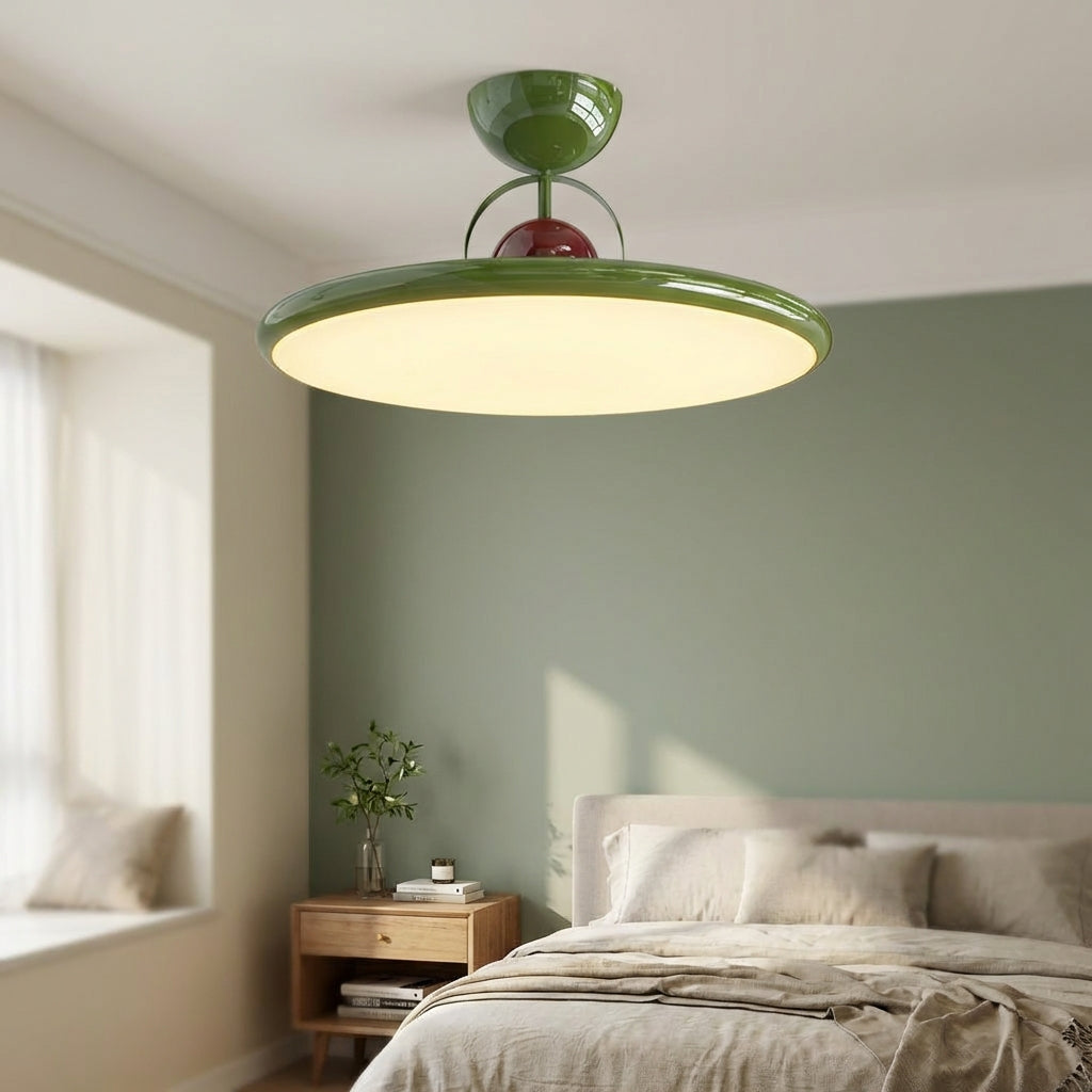 Ceiling Lamp Acrylic Metal 50.0 cm Glossy Green Living Room Retro LED Flush Mount Dining Bedroom Light | Thomler