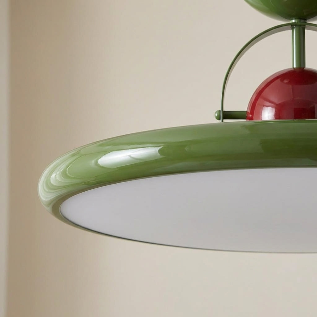 Ceiling Lamp Acrylic Metal 50.0 cm Glossy Green Living Room Retro LED Flush Mount Dining Bedroom Light | Thomler
