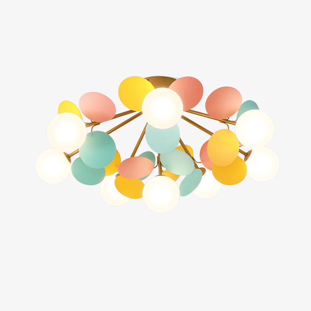 Multi-Globe Flush Mount Ceiling Light with Pastel Orb Shades – Modern Colorful LED Fixture for Kids Room, Playroom & Contemporary Space | Thomler