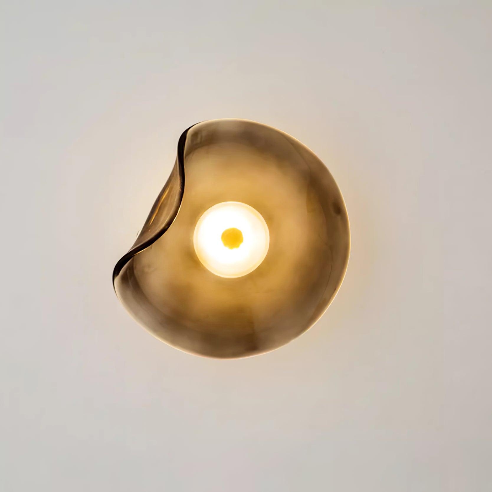 Wall Lamp Glass 30.0 cm Amber LED Bathroom Living Room Mood Lighting Organic Design | Thomler