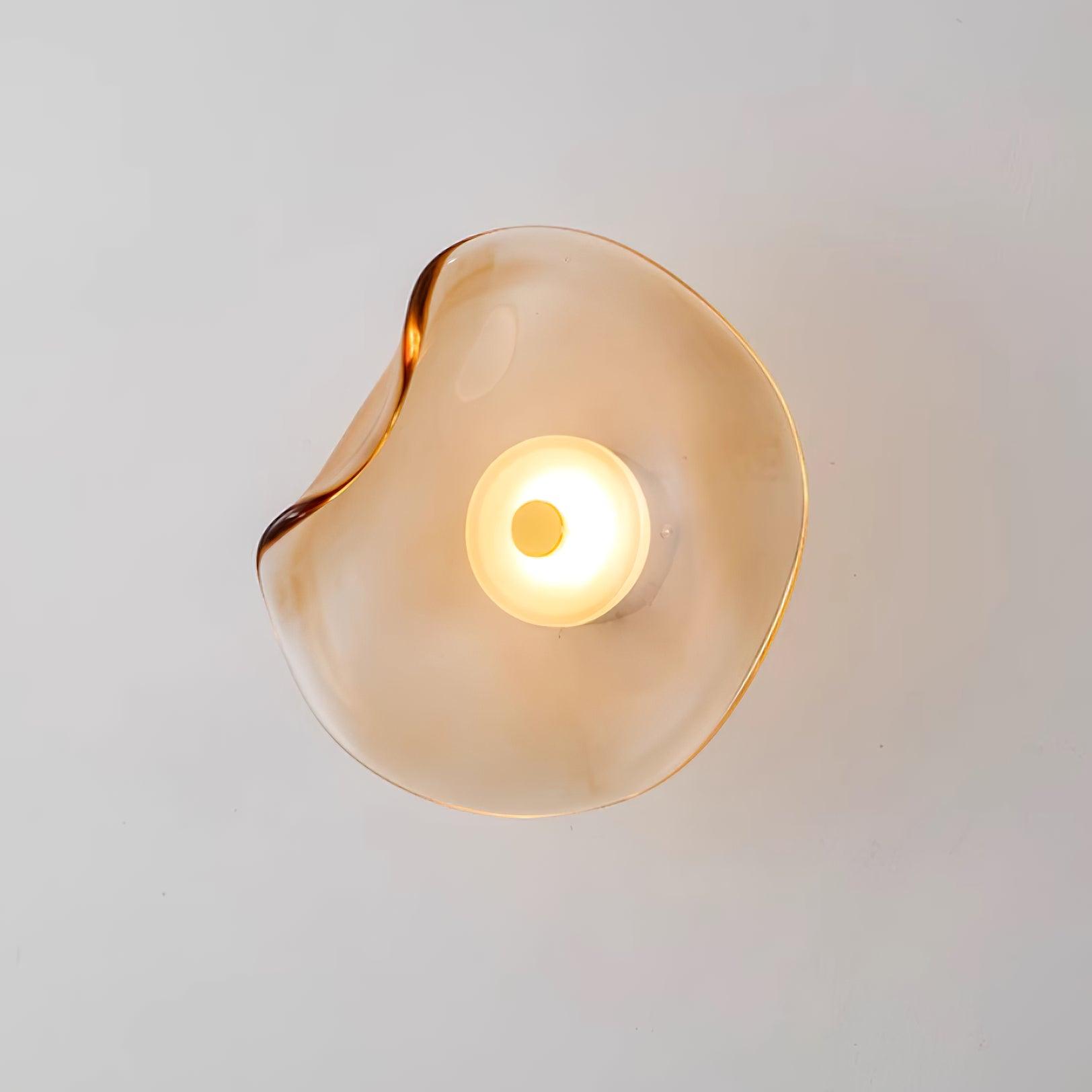 Wall Lamp Glass 30.0 cm Amber LED Bathroom Living Room Mood Lighting Organic Design | Thomler