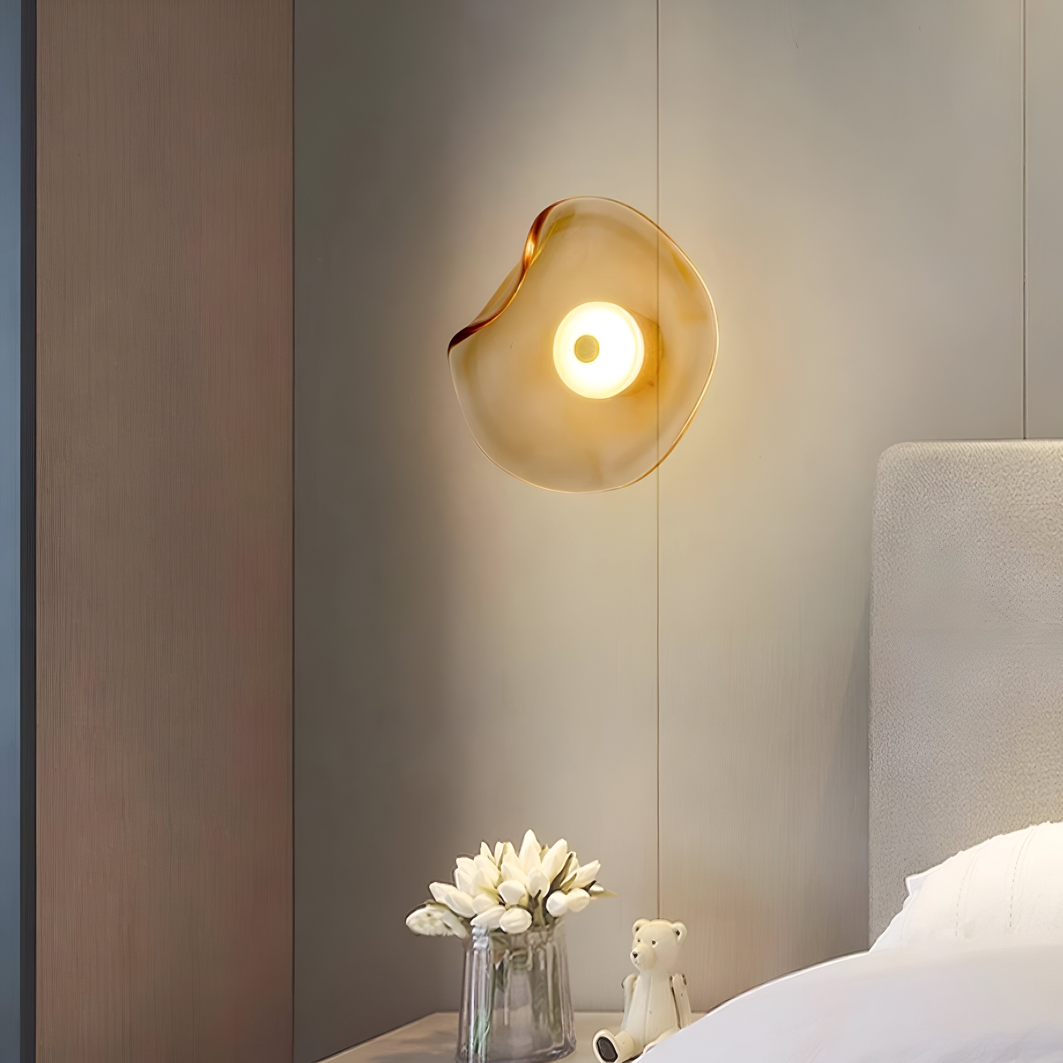 Wall Lamp Glass 25.0 cm Warm White LED Bedroom Living Room Up Down Light Modern Nordic Sconce | Thomler