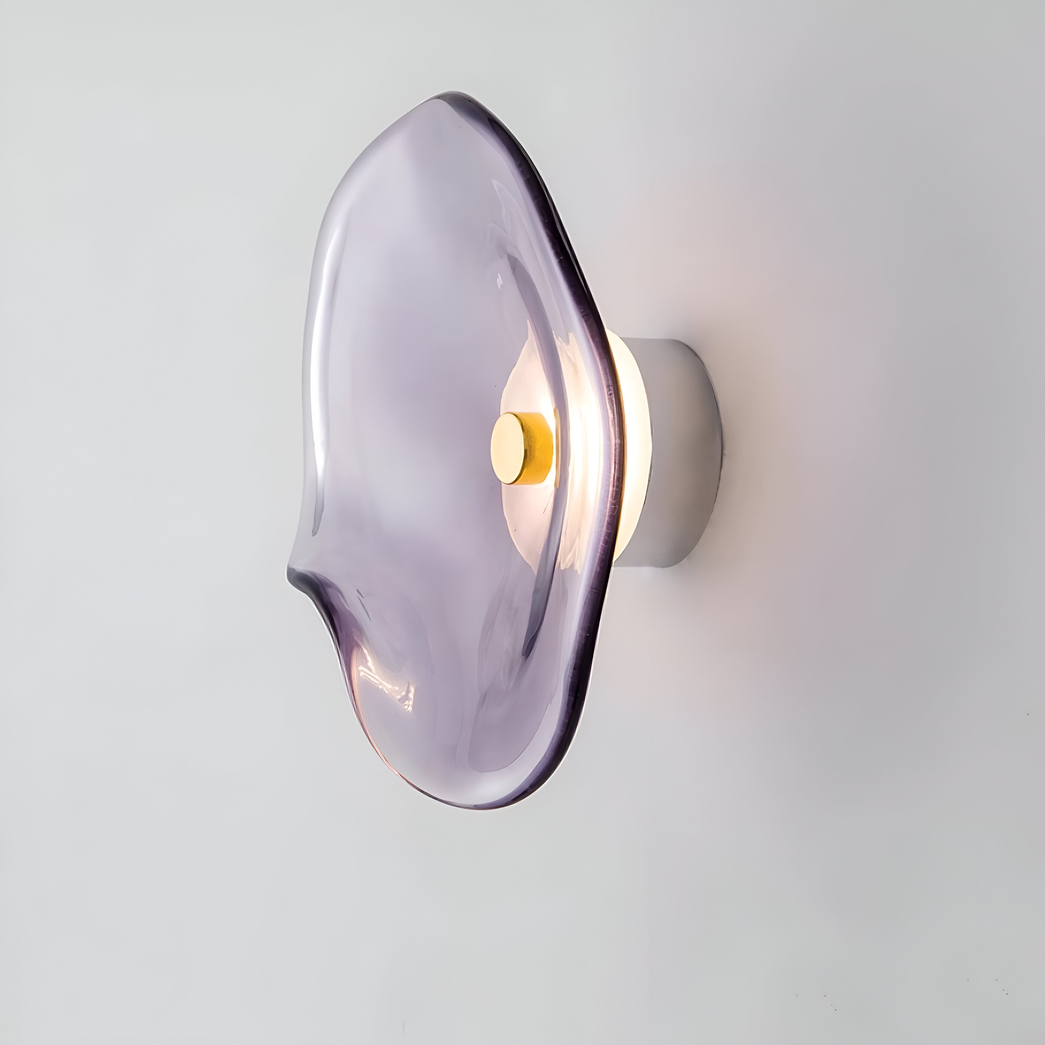 Wall Lamp Curved Glass 9.8 in LED Warm White Indoor Up Down Lighting Bedroom Hallway Fixture Modern Minimal | Thomler