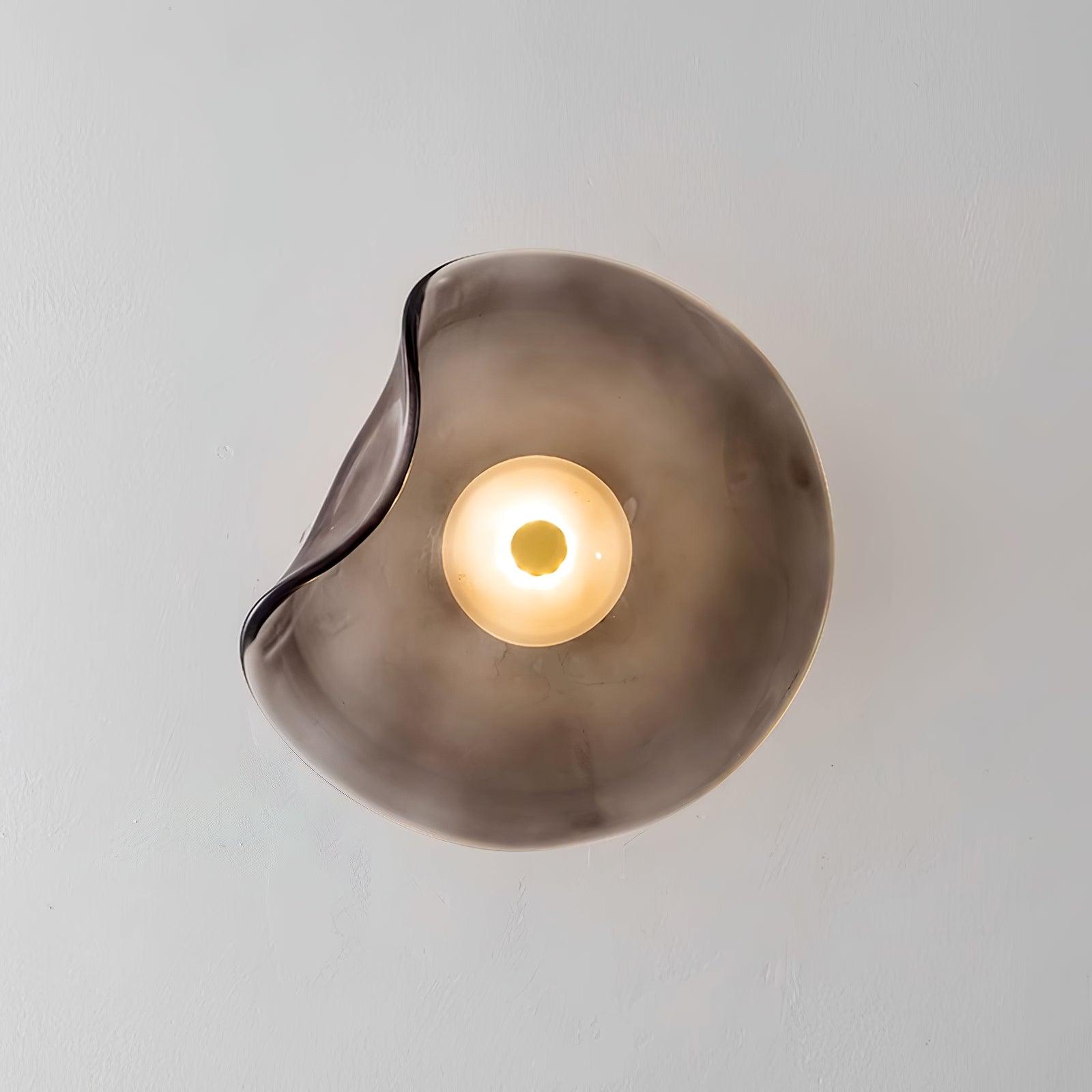 Wall Lamp Glass 30.0 cm Amber LED Bathroom Living Room Mood Lighting Organic Design | Thomler