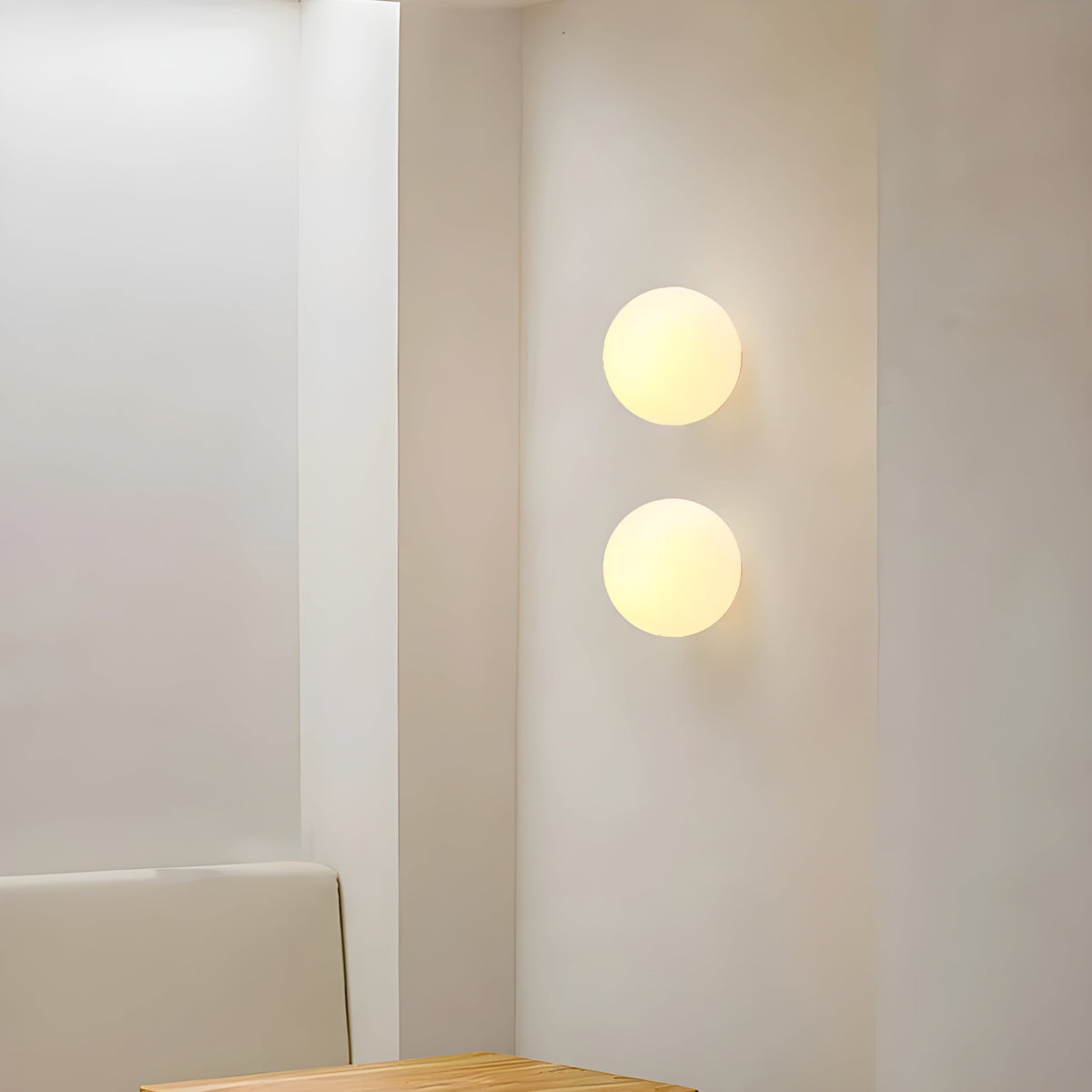 Frosted Glass Globe Wall Sconce – Modern Sphere Light Fixture for Bedroom, Living Room & Hallway | Thomler