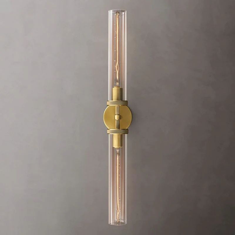 Industrial Linear Wall Light with Glass Hexagon Shade – Metal Hardwired Sconce for Hallway & Bedroom – Dimmable E26 Socket | Thomler
