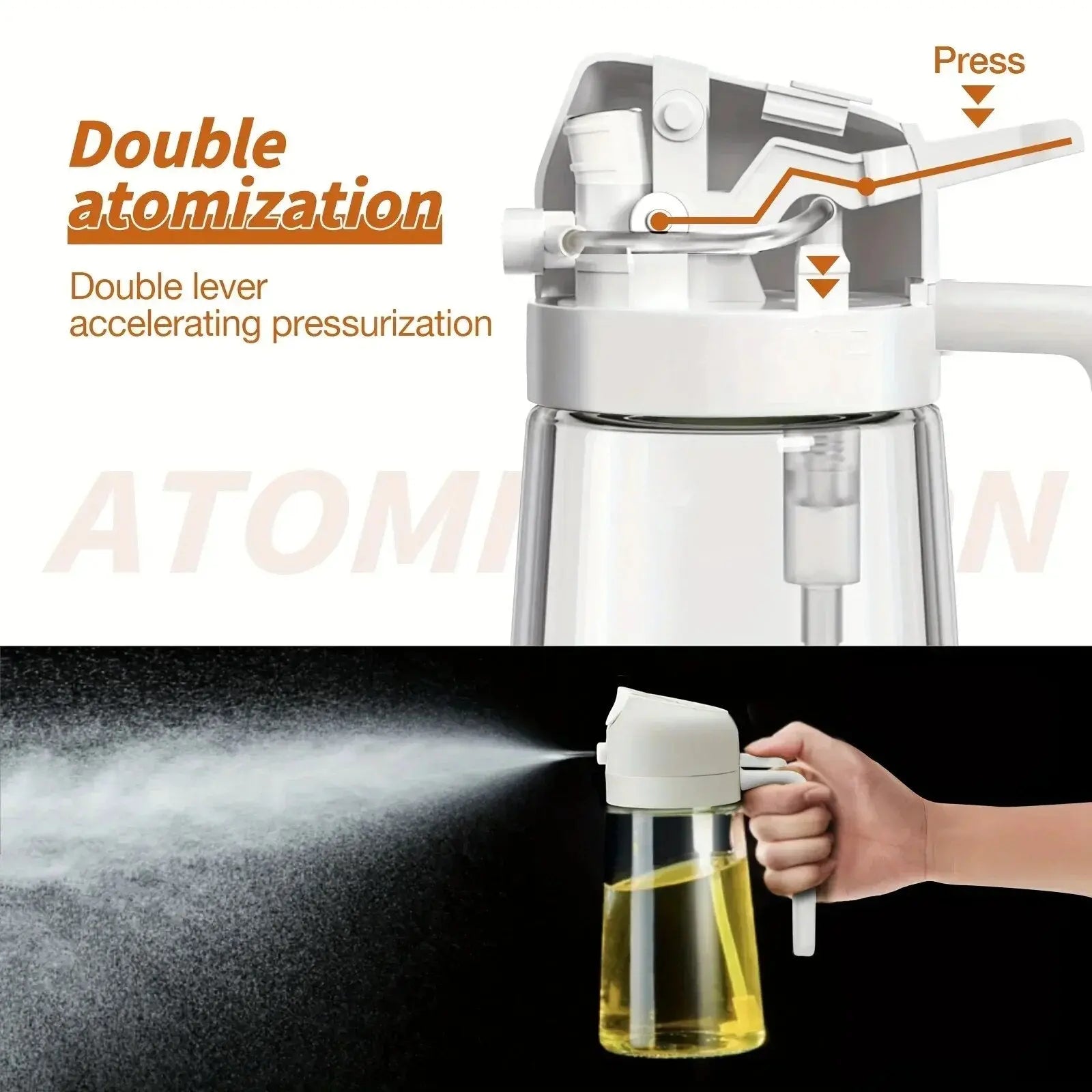 Oil Sprayer Glass 470 ml 16.5 fl oz Kitchen Cooking Spray And Pour Dispenser For Salads BBQ Baking | Thomler