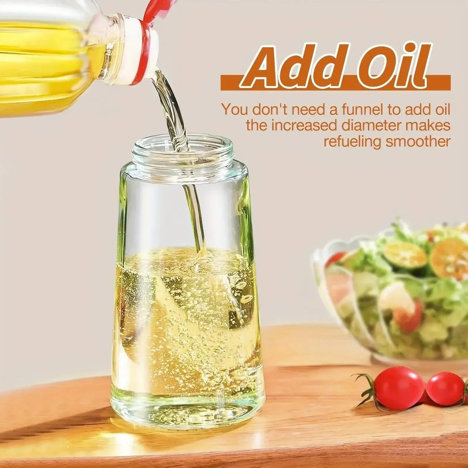 Oil Sprayer Glass 470 ml 16.5 fl oz Kitchen Cooking Spray And Pour Dispenser For Salads BBQ Baking | Thomler
