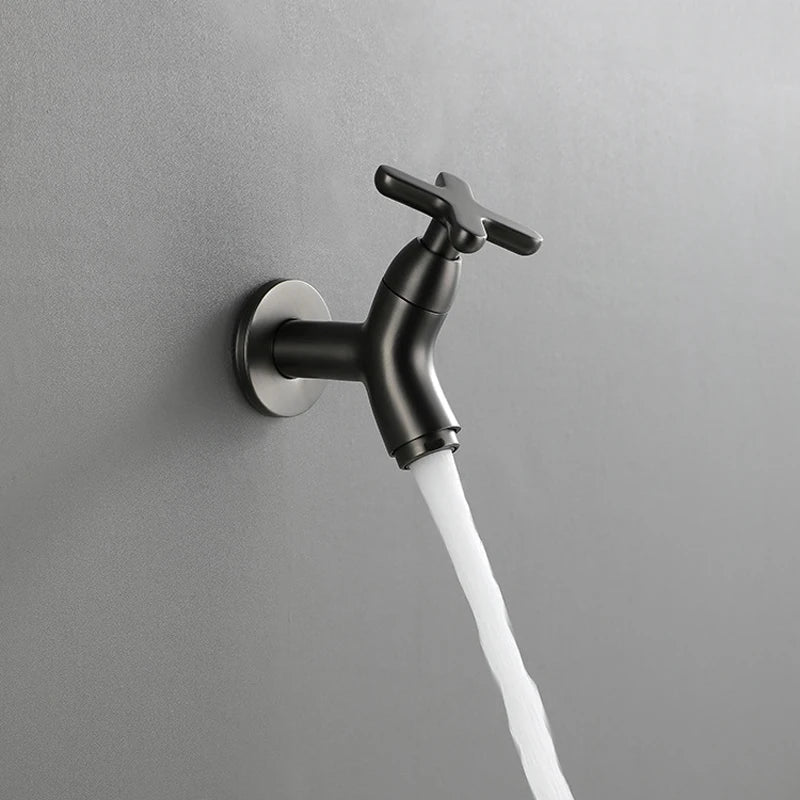 Wall-Mount Cold Water Tap – Brass Construction, Contemporary Round Spout for Bathroom & Kitchen | Thomler