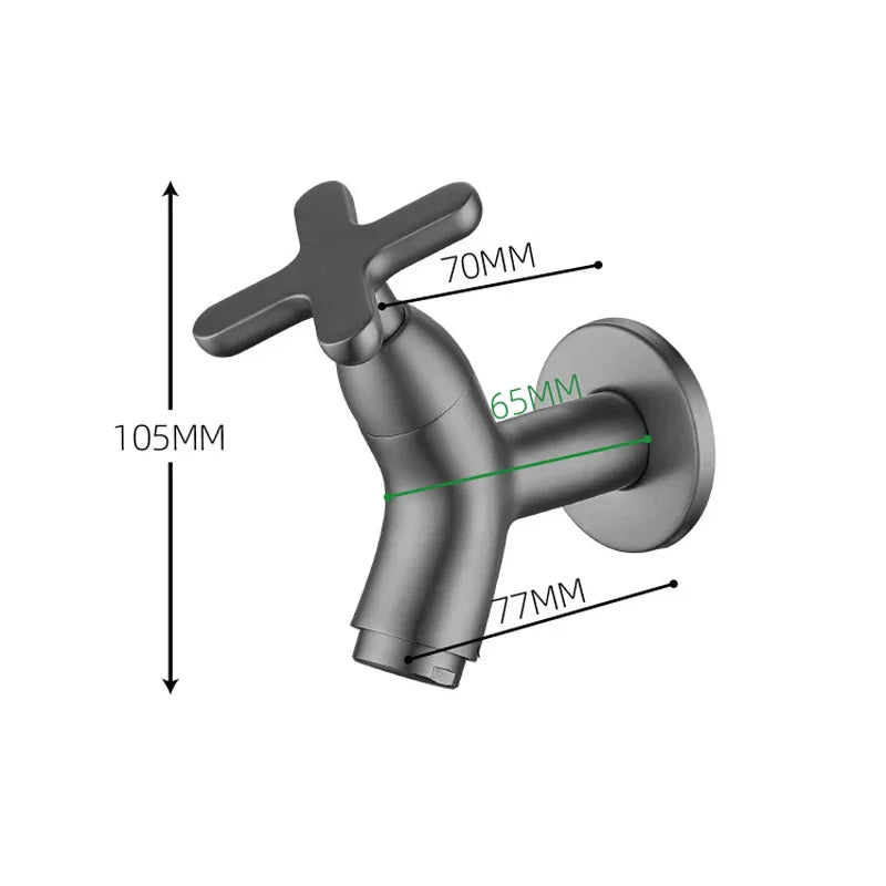 Wall-Mount Cold Water Tap – Brass Construction, Contemporary Round Spout for Bathroom & Kitchen | Thomler