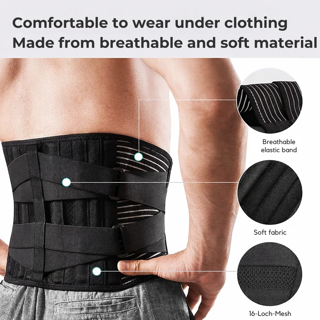 Lumbar Support Belt with 360-Degree Stabilization for Lower Back Pain Relief, Sciatica & Posture Correction | Adjustable Compression Brace w | Thomler