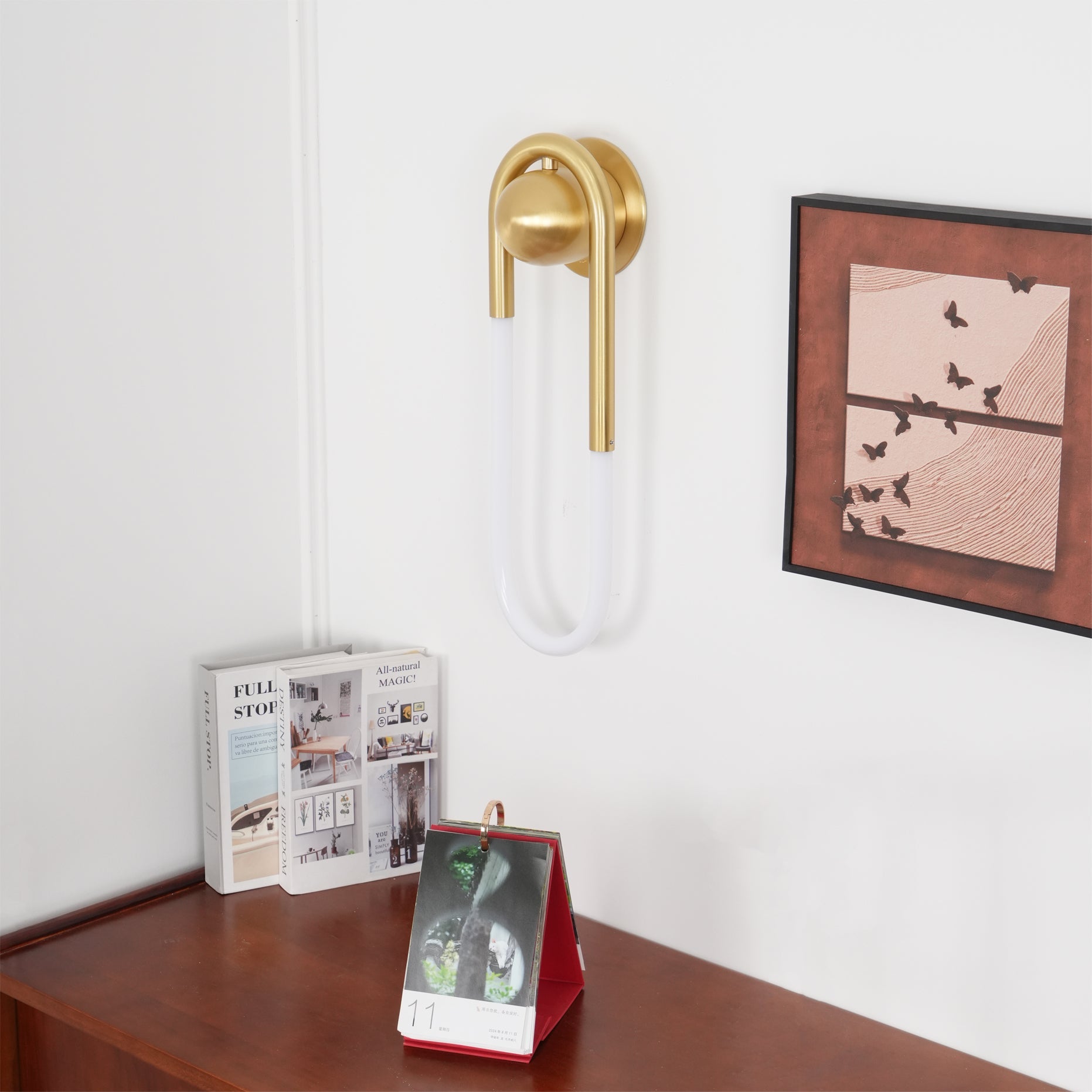 Wall Lamp Brass 17.7 in LED 9W Indoor Bedroom Living Room Accent Lighting Contemporary Design | Thomler