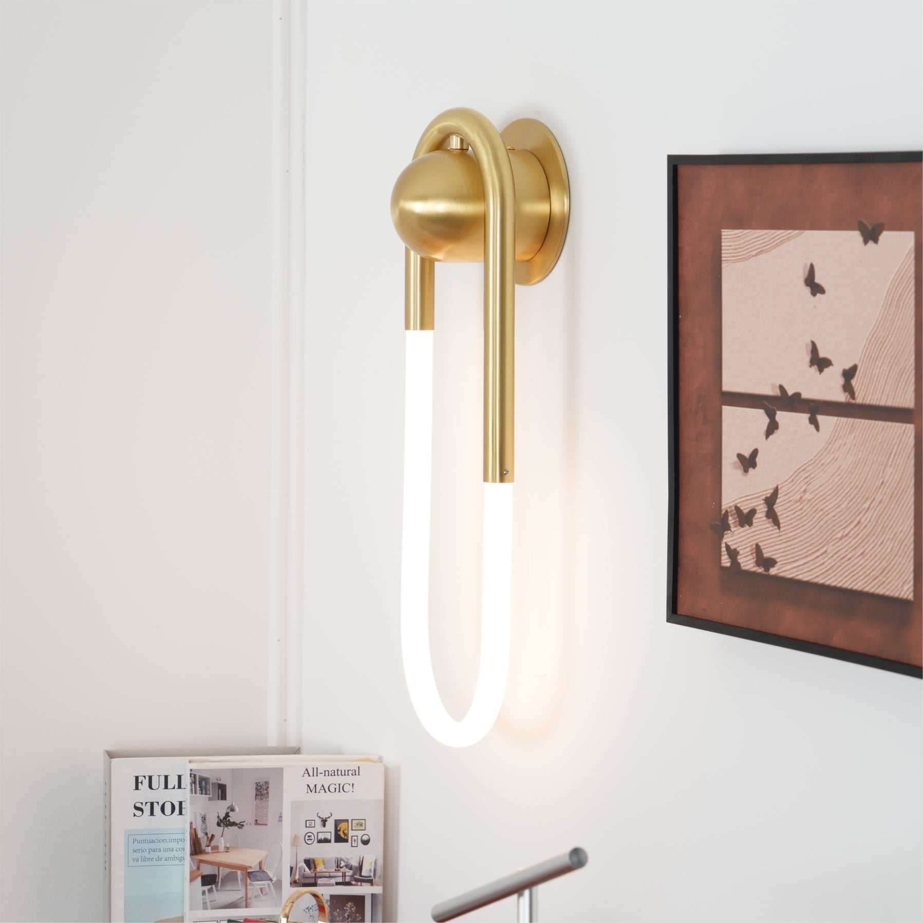 Wall Lamp Brass 17.7 in LED 9W Indoor Bedroom Living Room Accent Lighting Contemporary Design | Thomler