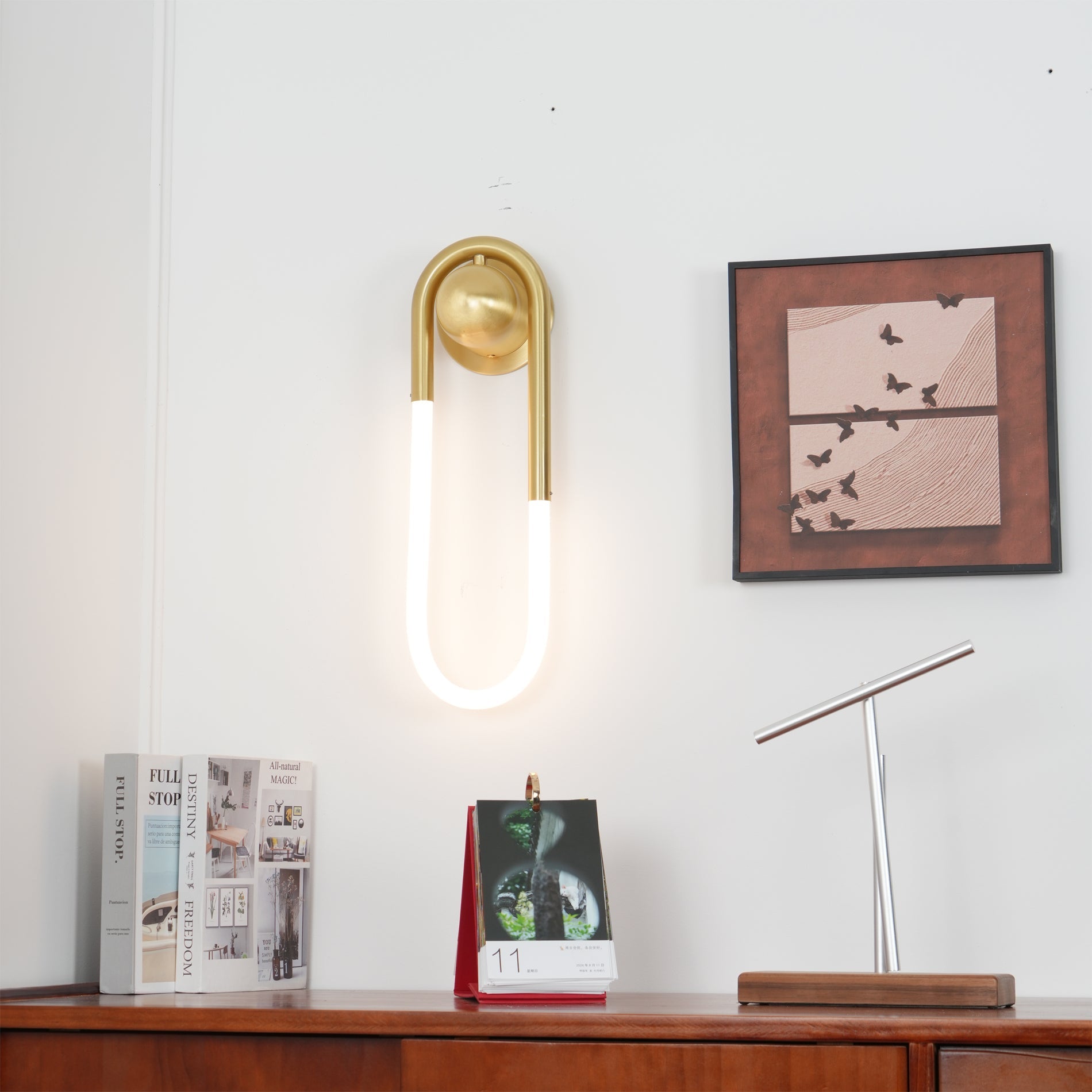 Wall Lamp Brass 17.7 in LED 9W Indoor Bedroom Living Room Accent Lighting Contemporary Design | Thomler