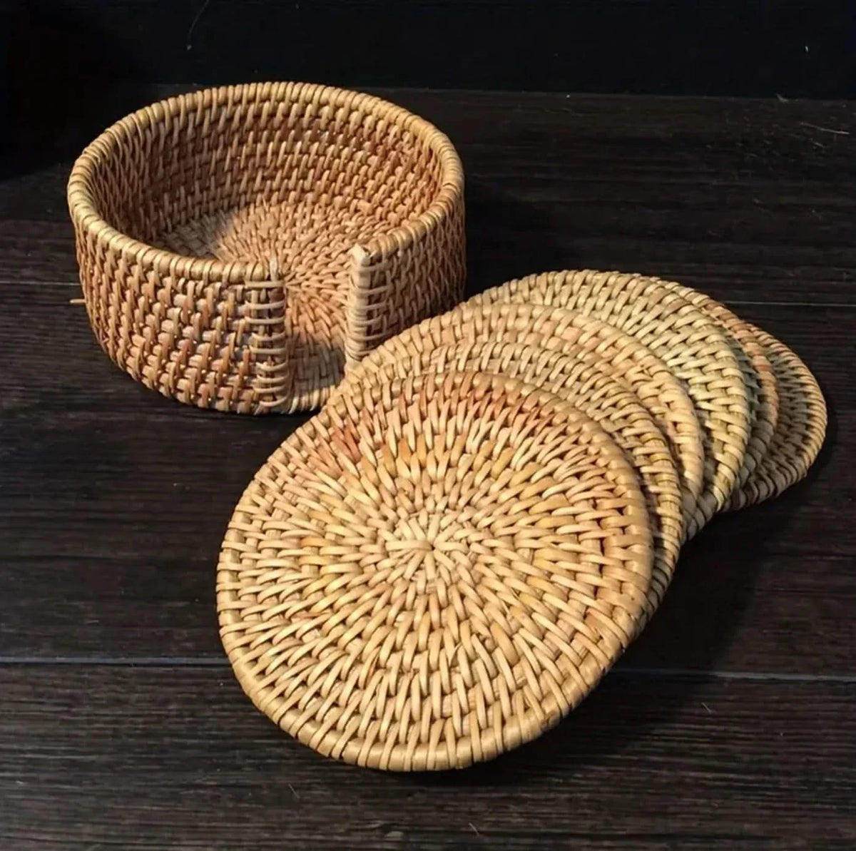 Natural Woven Drink Mats – Handcrafted Beverage Protectors for Coffee Tables & Kitchen Countertops – Tropical Home Accent for Modern | Thomler