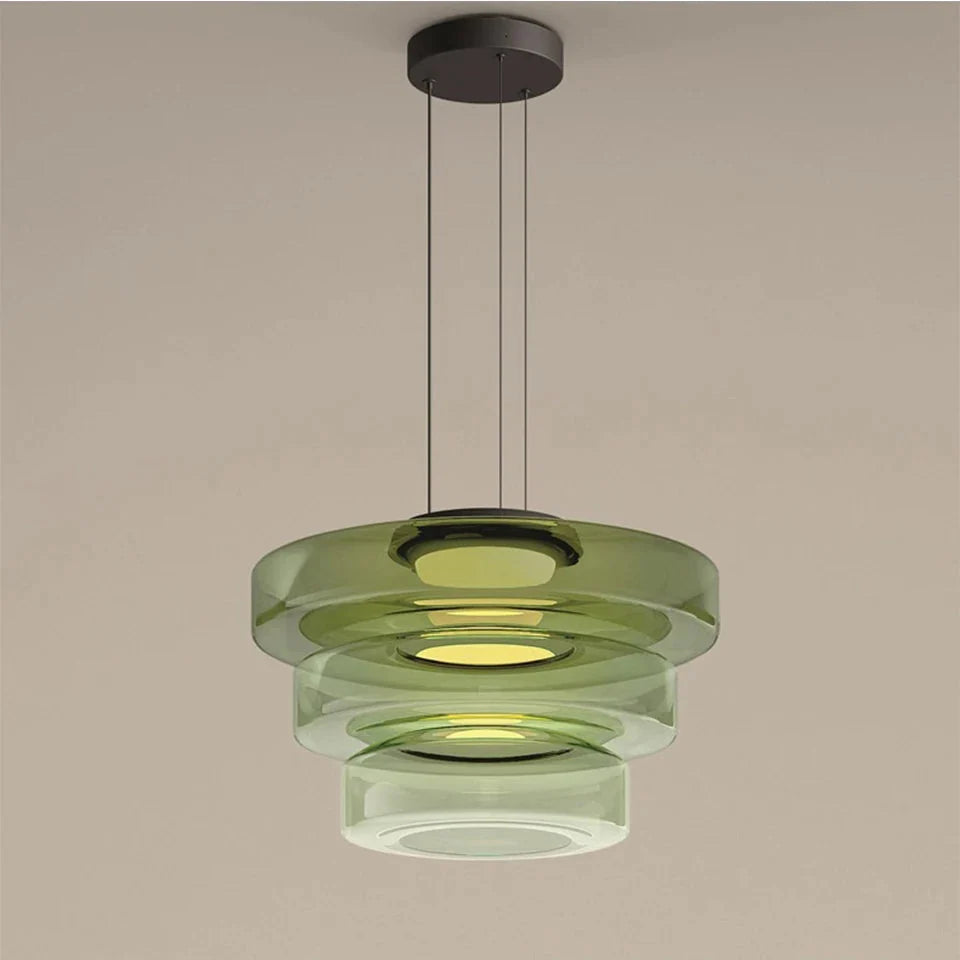 Tiered Glass Drop Chandelier for Kitchen Island & Dining Room – Contemporary Overhead Fixture | Thomler