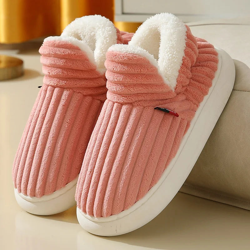 Plush Faux Fur House Slippers – Cozy Indoor Slide-On for Women & Men, Cushioned Footbed, Non-Slip Rubber Sole for Winter Loungewear | Thomler
