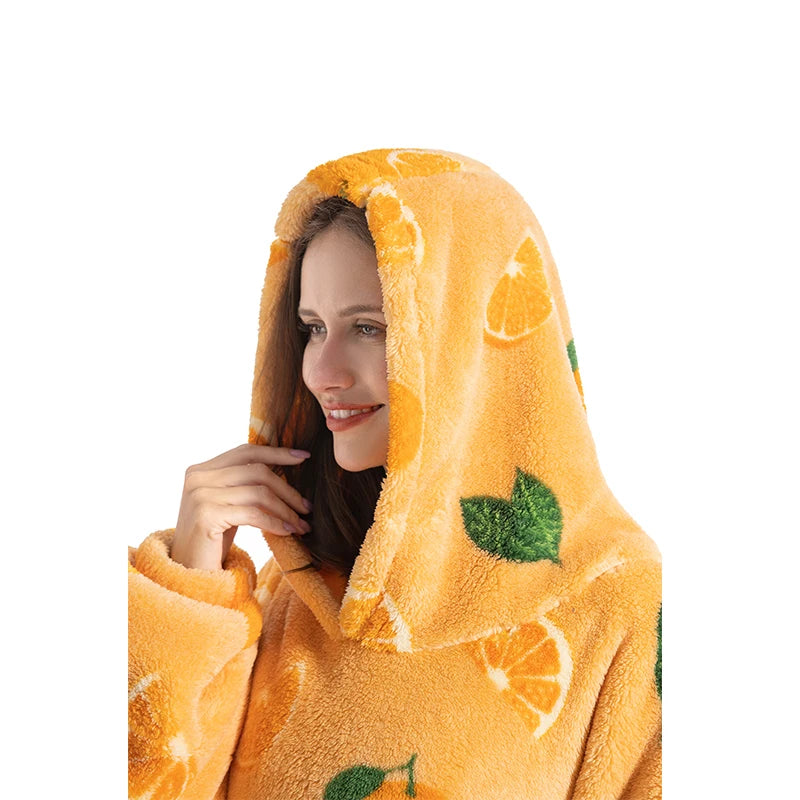Oversized Wearable Throw with Sleeves – Ultra-Plush Hooded Wrap for All-Day Comfort – Sherpa Fleece Loungewear for Men & Women | Thomler