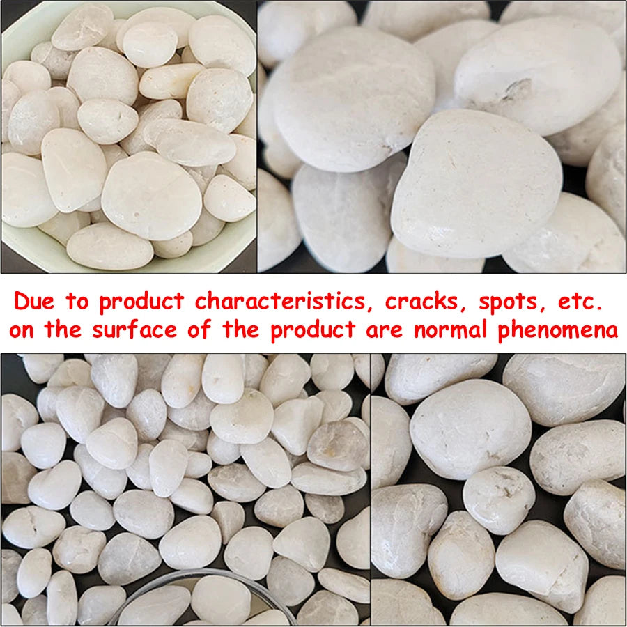 Polished White Pebbles for Garden & Landscaping – Natural River Rock Stones 0.75-1.2 in – Decorative Ground Cover for Yards, Pathways & | Thomler