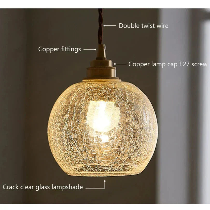 Pendant Light Crystal Glass 15.0 cm Dining Room Living Room Scandinavian Retro Hanging Ceiling Lamp E27 LED Compatible | Thomler
