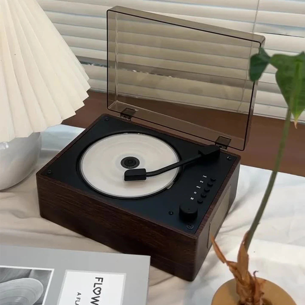 CD Player Wood Finish 20.0 cm Bluetooth 5.1 Portable Home Music Speaker USB AUX Vintage Audio System | Thomler
