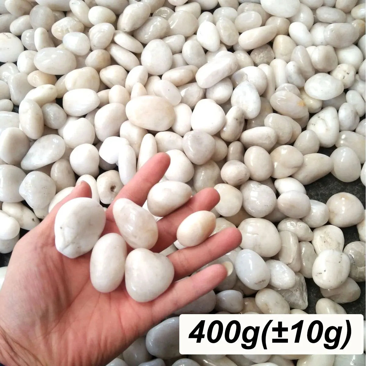 Smooth Natural River Rocks for Indoor & Outdoor Plant Displays, Fish Tanks, Yard Design – 14 oz Bag of Polished Light-Colored Pebbles | Thomler